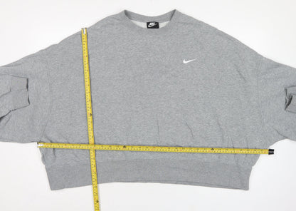 Nike Women’s Grey 2XL Pullover Crew Neck Logo Sweatshirt