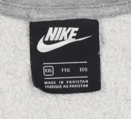 Nike Women’s Grey 2XL Pullover Crew Neck Logo Sweatshirt