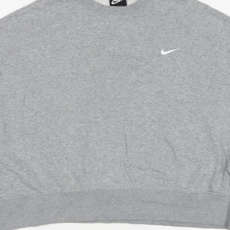 Nike Women’s Grey 2XL Pullover Crew Neck Logo Sweatshirt