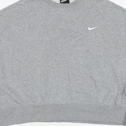 Nike Women’s Grey 2XL Pullover Crew Neck Logo Sweatshirt
