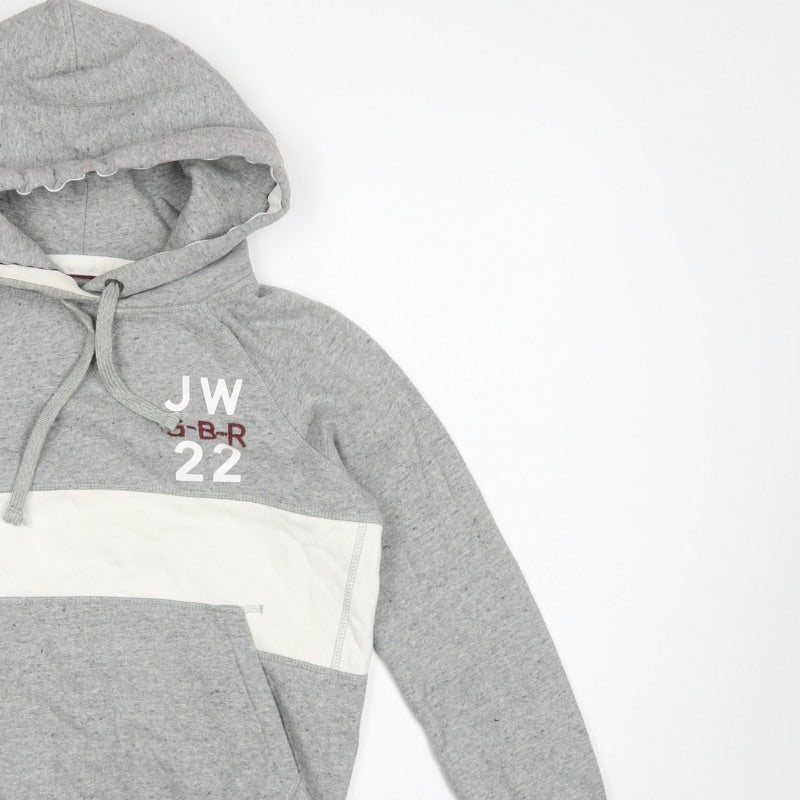 Jack Wills Women’s Grey UK 6 Pullover Hoodie Logo Colourblock