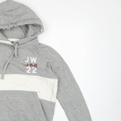Jack Wills Women’s Grey UK 6 Pullover Hoodie Logo Colourblock