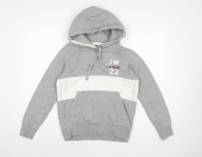 Jack Wills Women’s Grey UK 6 Pullover Hoodie Logo Colourblock