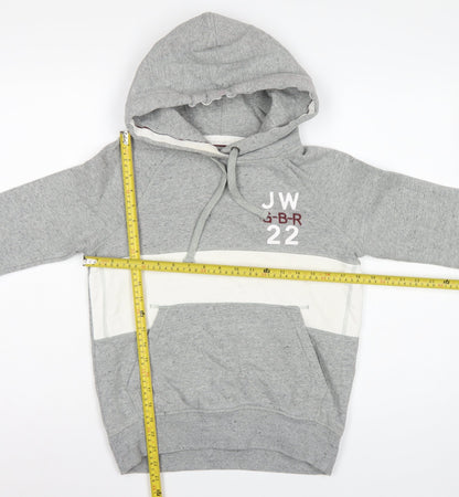 Jack Wills Women’s Grey UK 6 Pullover Hoodie Logo Colourblock