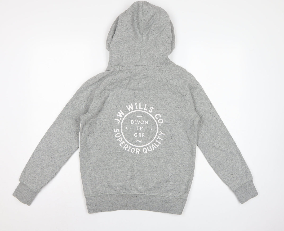Jack Wills Women’s Grey UK 6 Pullover Hoodie Logo Colourblock