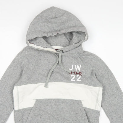 Jack Wills Women’s Grey UK 6 Pullover Hoodie Logo Colourblock