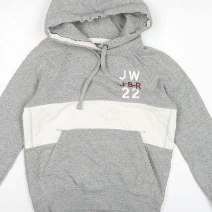 Jack Wills Women’s Grey UK 6 Pullover Hoodie Logo Colourblock