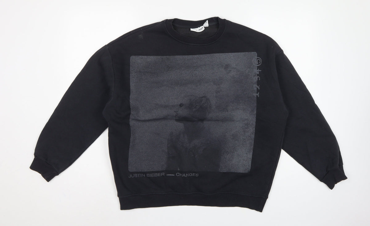 Justin Bieber Women’s Black S Pullover Changes Graphic Sweatshirt