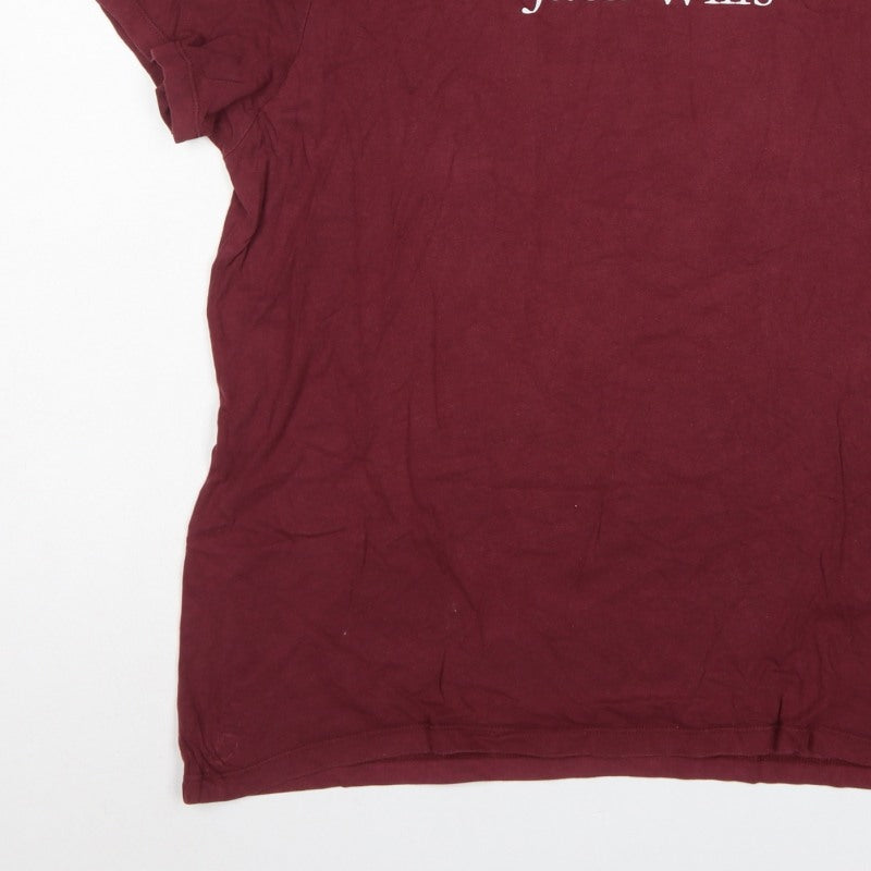 Jack Wills Men’s Burgundy XL Logo Graphic Crew Neck T-Shirt
