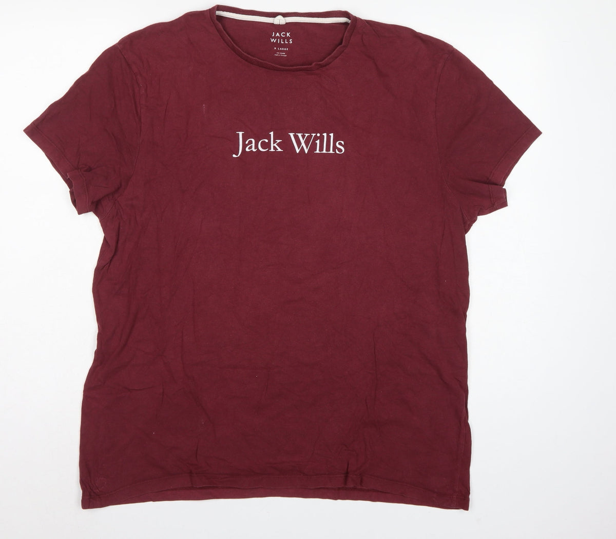 Jack Wills Men’s Burgundy XL Logo Graphic Crew Neck T-Shirt
