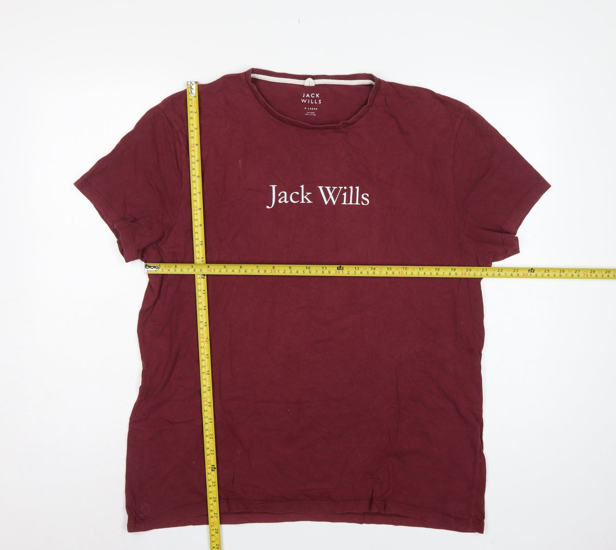 Jack Wills Men’s Burgundy XL Logo Graphic Crew Neck T-Shirt