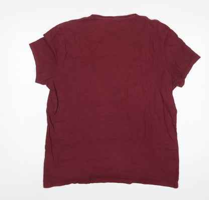 Jack Wills Men’s Burgundy XL Logo Graphic Crew Neck T-Shirt