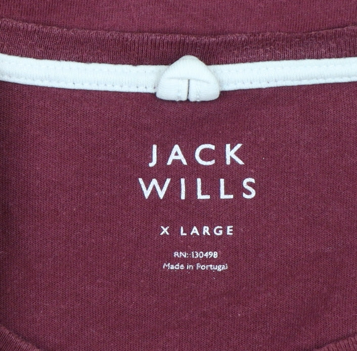 Jack Wills Men’s Burgundy XL Logo Graphic Crew Neck T-Shirt