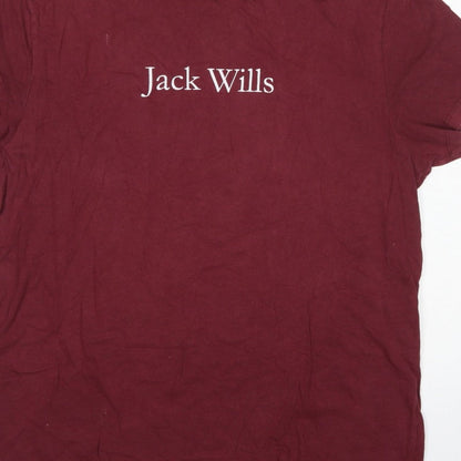 Jack Wills Men’s Burgundy XL Logo Graphic Crew Neck T-Shirt