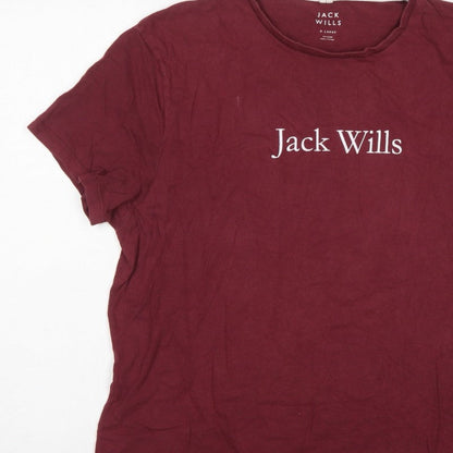 Jack Wills Men’s Burgundy XL Logo Graphic Crew Neck T-Shirt