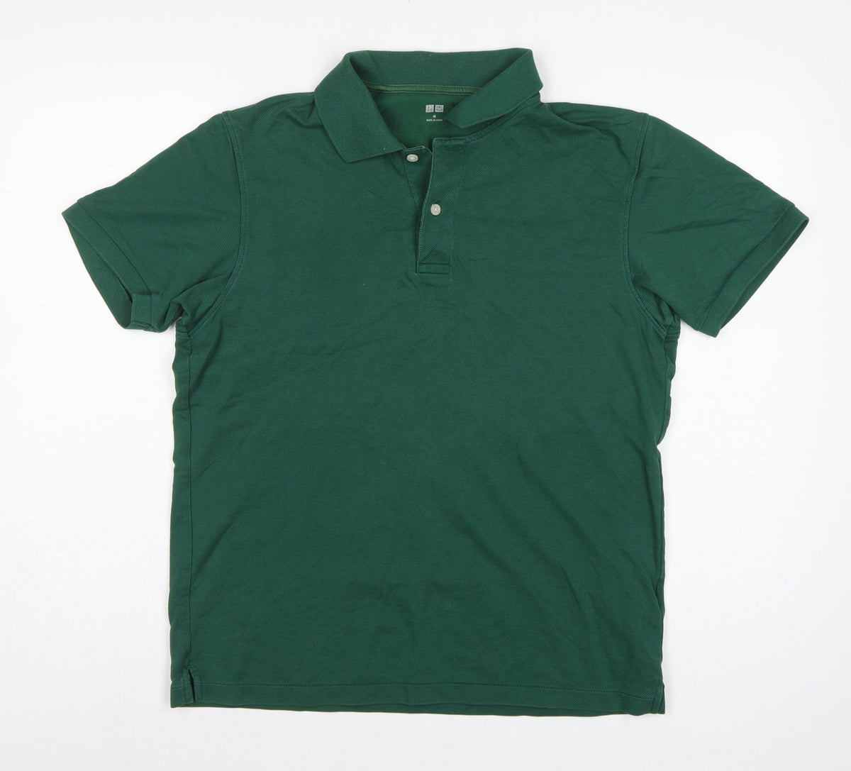 Uniqlo Men’s Green M Piqué Cotton Blend Short Sleeve Polo Shirt