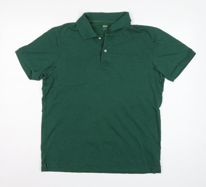 Uniqlo Men’s Green M Piqué Cotton Blend Short Sleeve Polo Shirt