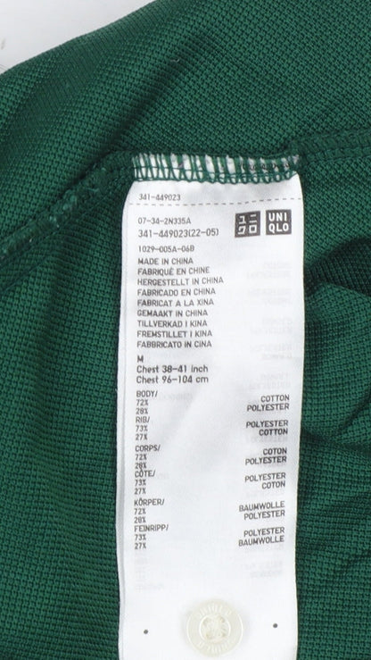 Uniqlo Men’s Green M Piqué Cotton Blend Short Sleeve Polo Shirt