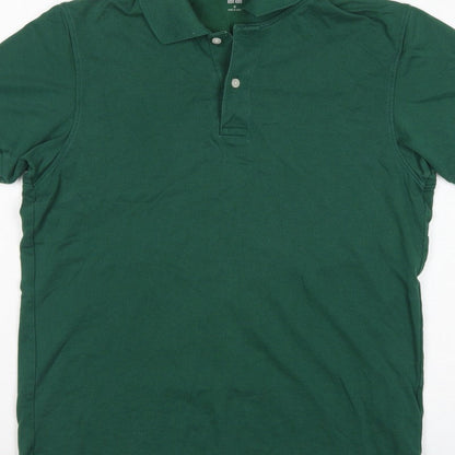 Uniqlo Men’s Green M Piqué Cotton Blend Short Sleeve Polo Shirt