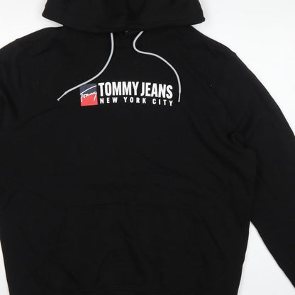 Tommy Jeans Men’s Black 2XL Pullover Logo Graphic Hoodie