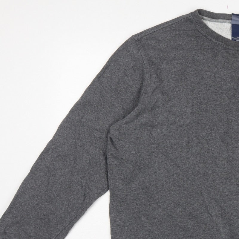 Nike Men’s Grey XL Long Sleeve Crew Neck Logo Pullover Sweatshirt
