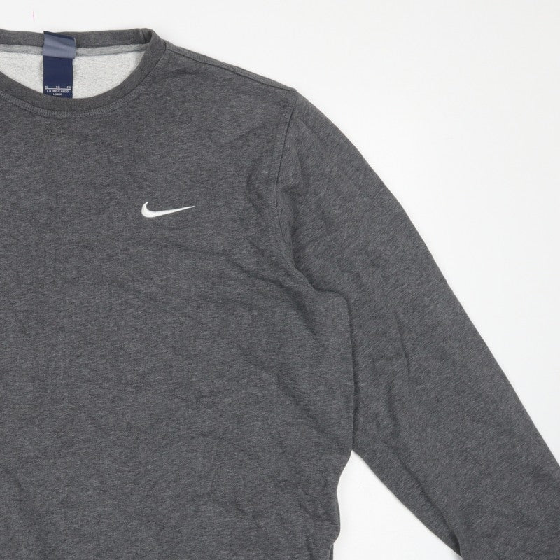 Nike Men’s Grey XL Long Sleeve Crew Neck Logo Pullover Sweatshirt