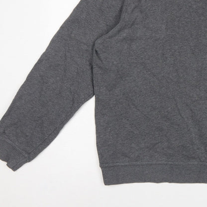 Nike Men’s Grey XL Long Sleeve Crew Neck Logo Pullover Sweatshirt