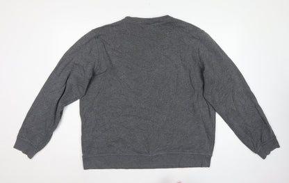 Nike Men’s Grey XL Long Sleeve Crew Neck Logo Pullover Sweatshirt