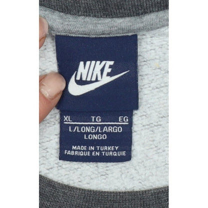 Nike Men’s Grey XL Long Sleeve Crew Neck Logo Pullover Sweatshirt