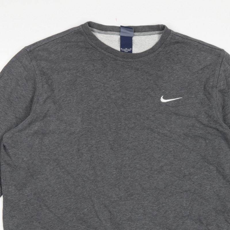 Nike Men’s Grey XL Long Sleeve Crew Neck Logo Pullover Sweatshirt