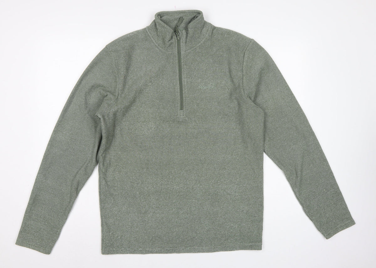 Peter Storm Men’s Green Small 1/4 Zip Fleece Sweatshirt High Neck