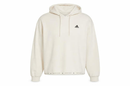 Adidas Women’s Ivory S Pullover Hoodie Logo Drawstring Cotton Blend