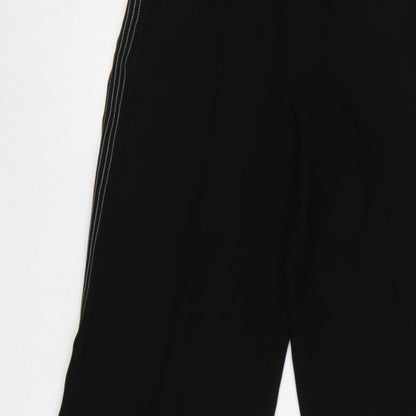 Karen Millen Women Black UK 8 High Rise Wide-Leg Stripe Trousers