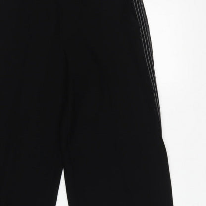 Karen Millen Women Black UK 8 High Rise Wide-Leg Stripe Trousers
