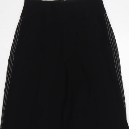 Karen Millen Women Black UK 8 High Rise Wide-Leg Stripe Trousers