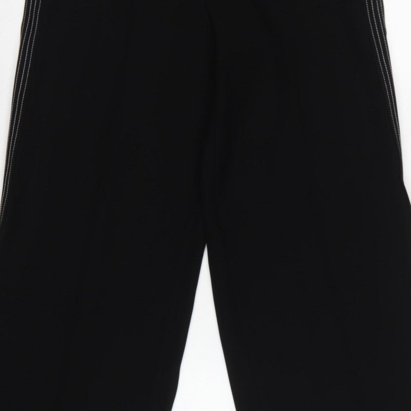 Karen Millen Women Black UK 8 High Rise Wide-Leg Stripe Trousers