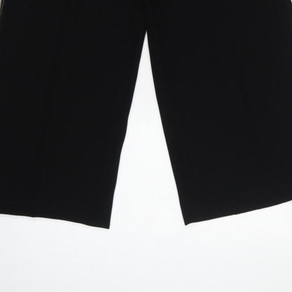 Karen Millen Women Black UK 8 High Rise Wide-Leg Stripe Trousers