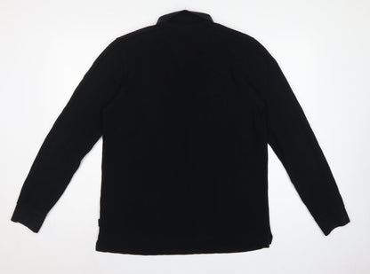 Paul Smith Jeans Men’s Black L Long Sleeve Cotton Polo Shirt Logo