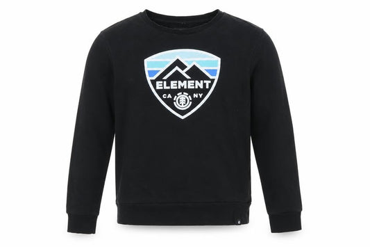 Front view of Element Men's Black M Pullover Crew Neck Graphic Logo Sweatshirt