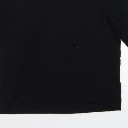Selected Femme Women’s Black L Tencel Cotton Fine Knit Crew Neck Jumper