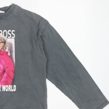 Zara Girls Grey Barbie Graphic Long Sleeve T-Shirt 9-10 Years