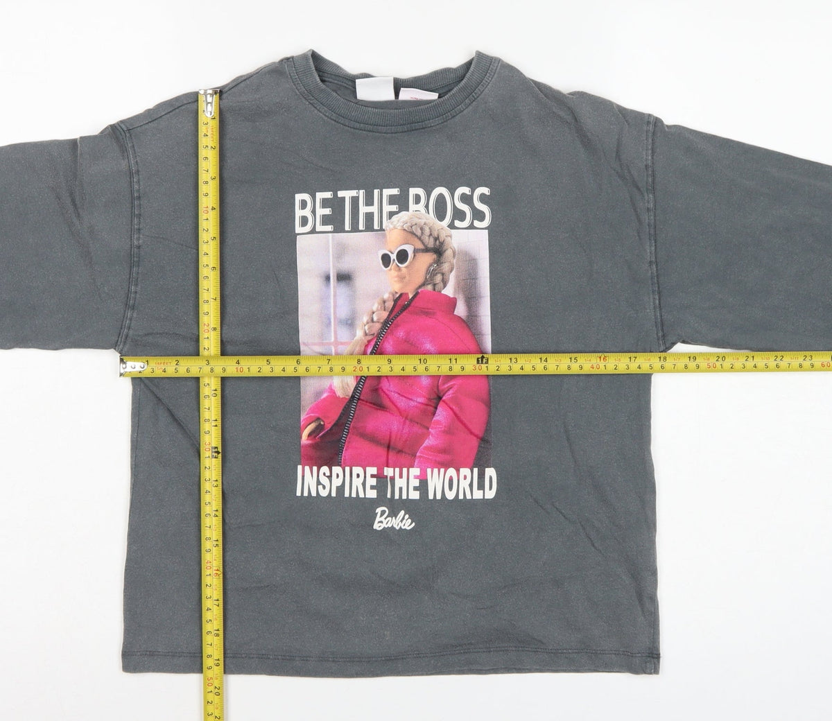 Zara Girls Grey Barbie Graphic Long Sleeve T-Shirt 9-10 Years