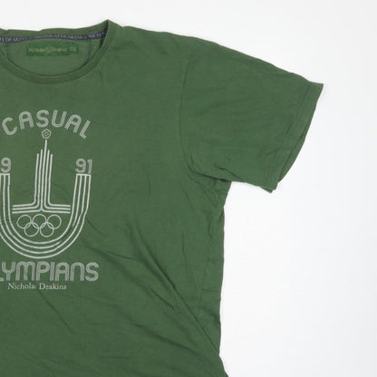 Nicholas Deakins Men’s Green 2XL Casual Olympians Graphic T-Shirt
