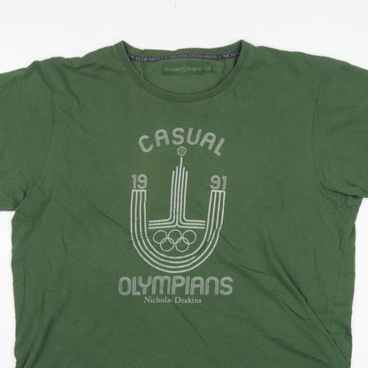 Nicholas Deakins Men’s Green 2XL Casual Olympians Graphic T-Shirt