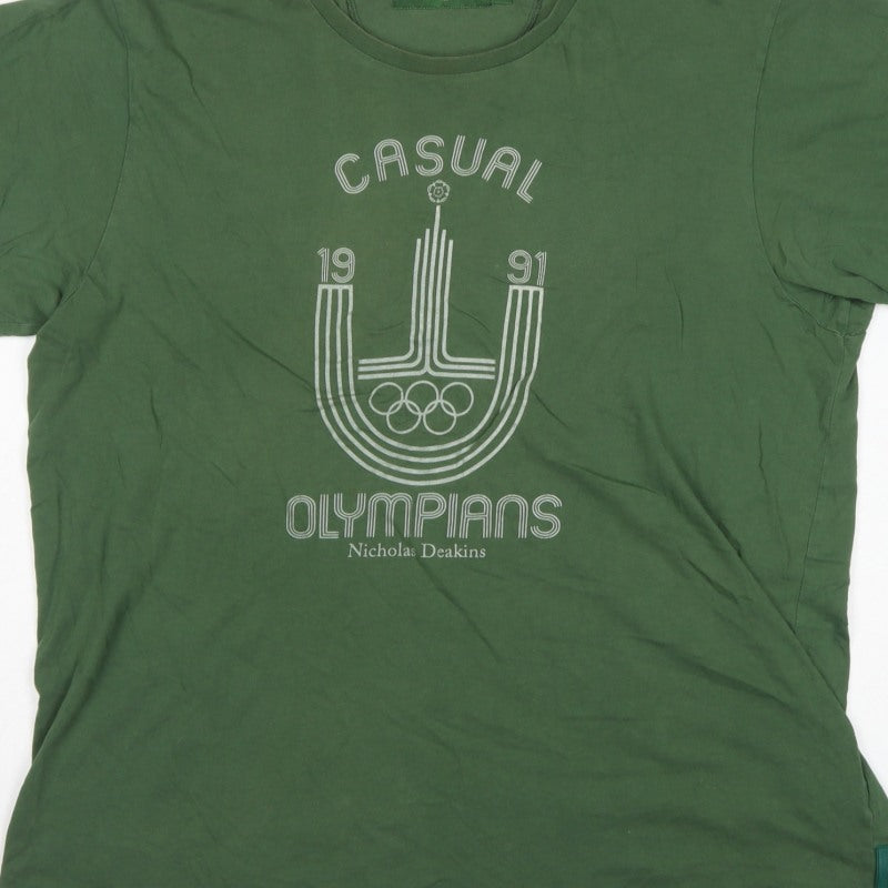 Nicholas Deakins Men’s Green 2XL Casual Olympians Graphic T-Shirt