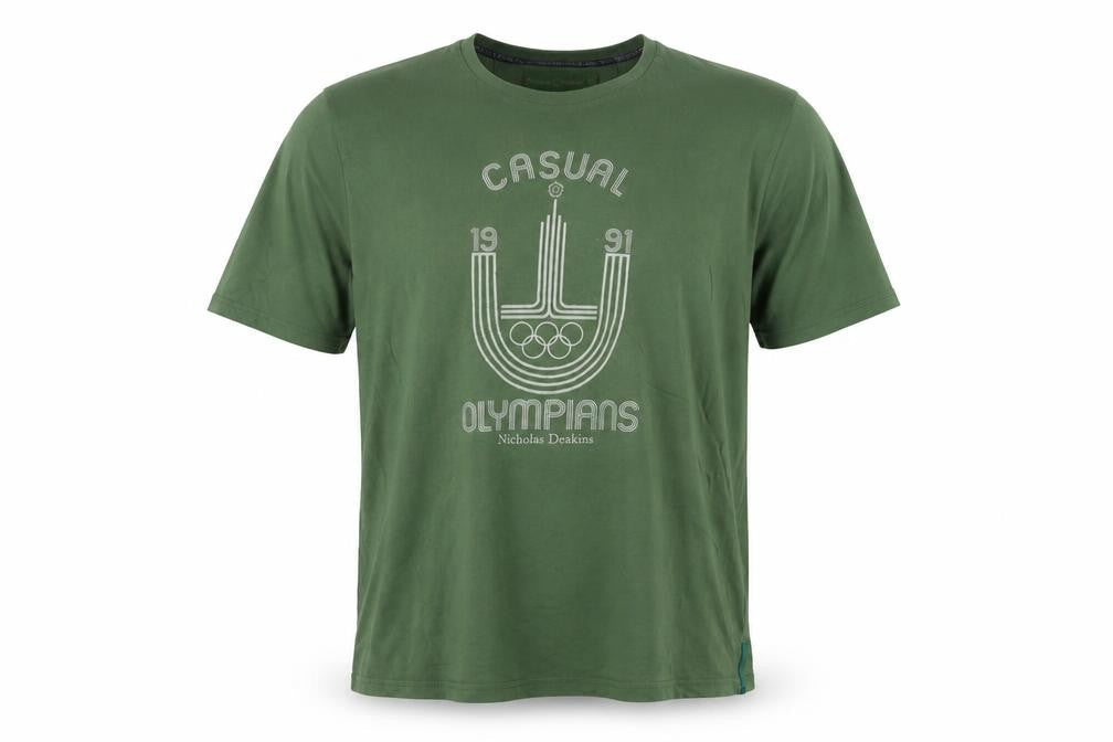 Nicholas Deakins Men’s Green 2XL Casual Olympians Graphic T-Shirt