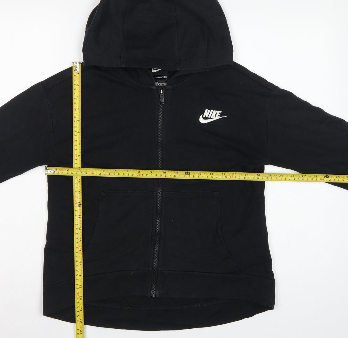 Nike Boys Black XL 13-14 Years Full Zip Hooded Hoodie Logo