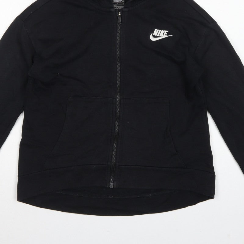 Nike Boys Black XL 13-14 Years Full Zip Hooded Hoodie Logo