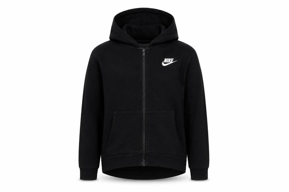 Nike Boys Black XL 13-14 Years Full Zip Hooded Hoodie Logo