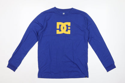 DC Boys Blue Yellow Logo Graphic Long Sleeve Pyjama Top Age 16